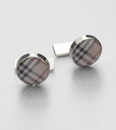 An essential piece in any man's wardrobe, defined by the iconic check pattern. About ½ diam. Brass/enamel Imported 