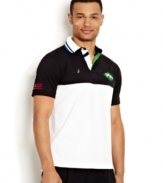 Capture the spirit of the Olympics with this Brazil-inspired polo shirt from Nautica.