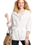 Crisp spring days call for a stylish lightweight jacket -- check out this one from Style&co. Sport! Anorak styling offers tailored touches and a flattering silhouette!