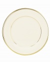 From the Lenox Dimension collection, classic Eternal dinnerware elegantly accents the table. In ivory china with rich gold trim, Eternal is offered in a complete selection of pieces. Coordinating Encore Gold stemware is also available. Qualifies for Rebate