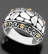 Worldy style by Effy Collection(tm). This beautiful ring features a spot design crafted in sterling silver. Size 7.