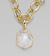 From the Modern Rock Candy Collection. A beautifully, faceted clear quartz stone set in radiant 18k gold on a wide bale. Clear quartz18k goldSize, about 1½18k gold baleImported Please note: Chain not included. 