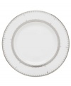 Inspired by the trim on an elegant couture gown, this graceful dinnerware and dishes collection from Lenox features an intricate platinum border that combines harmoniously with white bone china for unparalleled style. Qualifies for Rebate