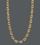 Layer yourself in elegant gold links. Long cable chain necklace features an intricate textured design. Set in 14k gold. Approximate length: 30 inches.