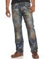 With a funky rusted print, these stylish Rocawear jeans are not your average boring blues.