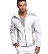 Add some sporty style to your summer look with this zip up windbreaker from INC International Concepts.