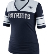 Game on! Make it known New England Patriots fans mean business with this NFL t-shirt from Nike.