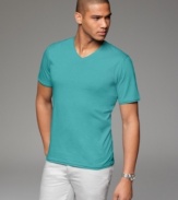 Stick your neck out. This V-neck T shirt from INC International Concepts gives you a little more room to move.