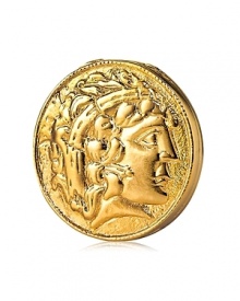 Give the gift of prosperity with this golden collectible compact, topped with an ancient Emperor. The coin opens to reveal captivating Youth-Dew in long-lasting solid perfume. Elegantly boxed, with a velvety pouch.