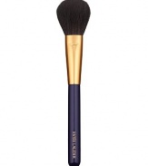 Provides precise color application for cheeks. Full, round shape is expertly designed to deposit color smoothly and evenly on smaller areas of the face. Apply color to cheekbones, sweeping the brush from the middle of the ear towards the tip of the nose. Lightly swirl any remaining blush on the apples of your cheeks. All Estée Lauder brushes are composed of the finest quality materials and are designed to ensure the highest level of makeup artistry. 