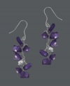 Freshen your look with a chic cluster of color. Earrings by Avalonia Road made of amethyst chips to add a regal touch to any look. Set in sterling silver. Approximate drop: 1-3/4 inches.