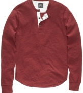 Kick back and relax in style with this long-sleeved henley shirt from Lucky Brand Jeans.