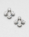 Richly faceted cubic zirconia stones set in gleaming sterling silver form a graceful fan shape with lots of shimmer.Cubic zirconiaSterling silverWidth, about ½Post backImported