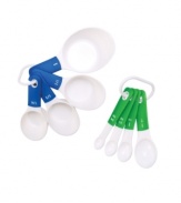 For good measure. With this set, you're ready to dish out ingredients precisely! Each scooped cup or spoon, with easy-to-read handle marking, removes from the ring and digs deep into canisters and bags.