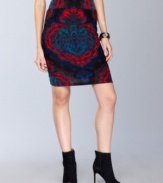 INC's petite pencil skirt enlivens any ensemble, thanks to a bold exotic print.