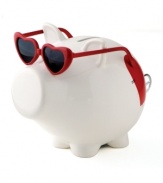 What's not to love? A fun gift, this little piggy bank is made in the shade, looking oh-so cool with red hearts from snout to swirly tail. From Salt&Pepper, a brand synonymous with fresh, contemporary home design.