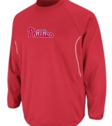 Get ready for the first pitch. Watch the game in comfort and style in this Philadelphia Phillies fleece featuring Therma Base technology from Majestic.