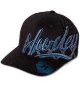 Top of your style with this solid script hat by Hurley.