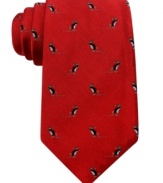 'Tis the season for mixing business and fun-get into the spirit with this penguin-print silk tie from Tommy Hilfiger.