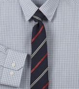 EXCLUSIVELY AT SAKS. Modern track striped tie, expertly crafted in Italy from a luxurious silk and cotton blend.97% silk/3% cottonDry cleanMade in USA