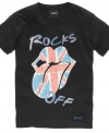 Rock out your wardrobe with this RIFF T shirt featuring the iconography of The Rolling Stones.