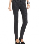 Get your downtown-chic look ready with these petite printed skinnies from DKNY Jeans! Wear with your most stylish accessories for a complete ensemble.