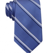 Step into the office making a solid statement with stripes and this silk tie from Club Room.