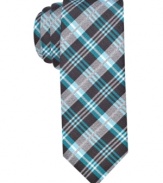 Prime yourself for a solid day with this plaid tie from Penguin.