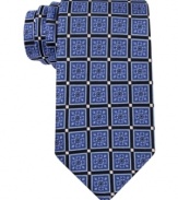 Pair this patterned Sean John silk tie with your favorite solid button-down for a statement pair that's ready to get down to business.