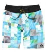 With a shore-inspired pattern, these board shorts from Quiksilver are ready to hit the sand and surf.