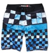 Make a summer splash with these retro-inspired graphic boardshorts from Quiksilver.