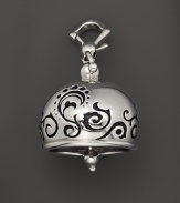 Inspired by Zen philosophy, this intricately detailed, blackened and polished sterling silver meditation bell from Paul Morelli jingles softly.