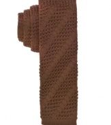 Step outside of the box for notice-me style in this knit tie from Ben Sherman.