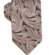 Bring paisley to the party for a good time in this Geoffrey Beene silk tie.