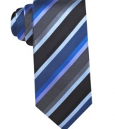 Stripes and silk come together for one stylish tie by Alfani.