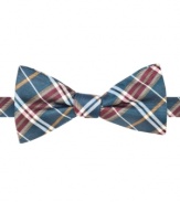 Plaid puts a new spin on things with this bow tie from Countess Mara.