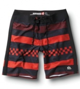 Go bold at the beach. These board shorts from Quiksilver are ready to hit the sand and surf.