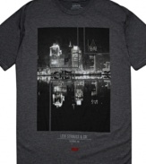 Get the best view. This shirt from Levi's shows of the city lights.