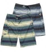 Hit the sand in style. These Volcom board shorts give you the rad striped style you want.