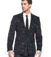 Make a statement with you buttoned-up style wearing this paisley print blazer from Tallia Orange.