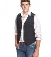 The V stands for versatility with this vest from Kenneth Cole Reaction. Dress it down with jeans or up with pants–either way you'll have a standout look covered.