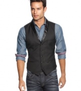 Step up your party look with this sleek vest by INC International Concepts.