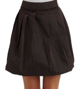 THE LOOKBanded waist Side zip closure Pleated details Fully lined Slight bubble hemTHE FITA-line silhouette About 18 long THE MATERIALPolyesterCARE & ORIGINDry clean Imported