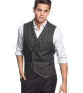 Step up your game. This Bar III vest gives your look rakish appeal.