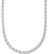 Just a touch of bold silver adds a little edge to any look with this sterling silver textured wheat chain necklace. Approximate length: 22 inches.