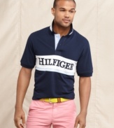 Stop and pop. Take a moment to pop that collar for a youthful on-trend polo look from Tommy Hilfiger.