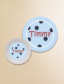 Mealtime will never be the same once your little ones have a personalized plate and bowl to sit down to...they'll be eager to sit down at their very own spot every time! And no worries about when the plate or bowl is dropped, since they're designed to withstand breakage.