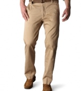 For the perfect combination of comfort and professional polish, get a pair of Dockers khaki flat-fronts.