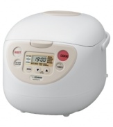 The Zojirushi rice cooker guarantees no more sticky situations with rice, as it has seven settings that do all the work for you by automatically adjusting the temperature and time for rice cooked to perfection every time.  This smart cooker even knows when the rice is done and switches to warming mode for the optimal serving temperature. 1-year warranty. Model NS-WAC18.