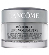 Skin Truth: Skin cells need to communicate with each other constantly. This communication is key in helping maintain the support structure that keeps skin looking youthful. Lancome innovation: New from Lancôme, Rénergie Lift Volumetry features the unique GF-Volumetry™ complex, shown to help support cellular communication.